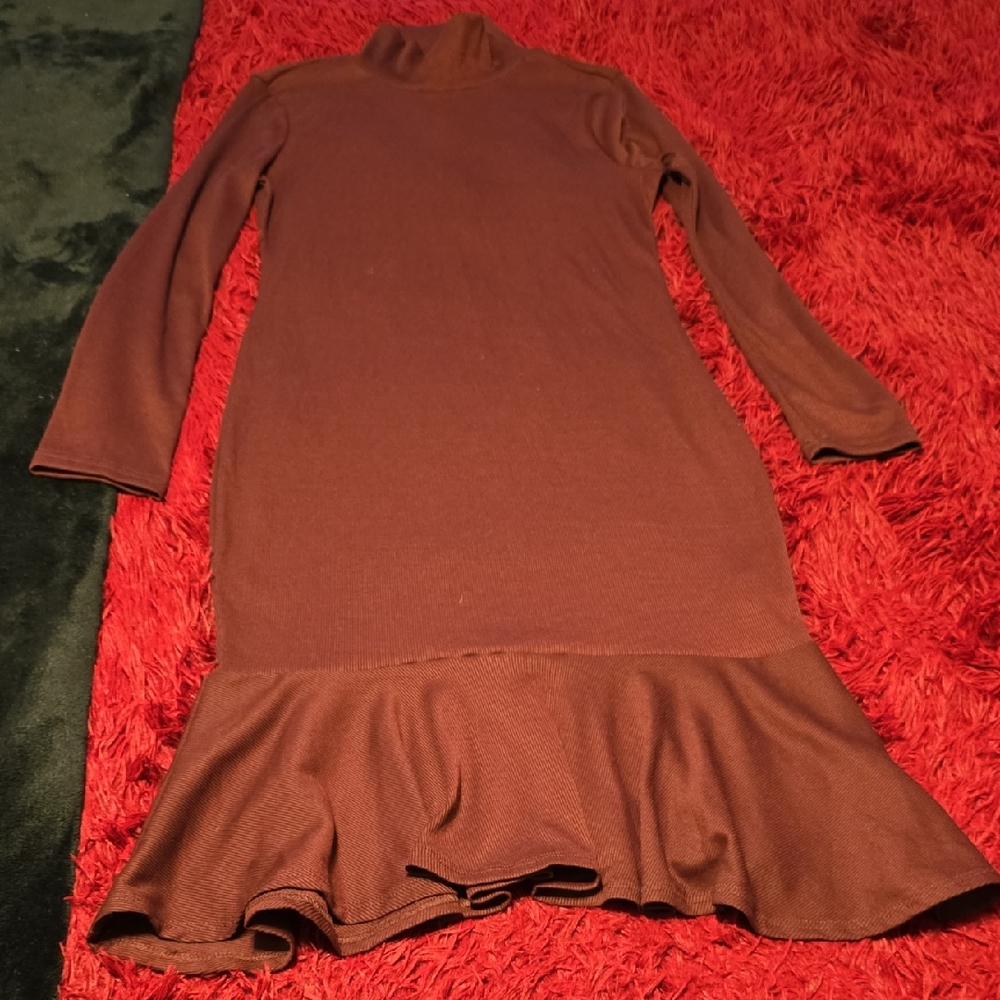 SHEIN Brown Long Sleeve Dress